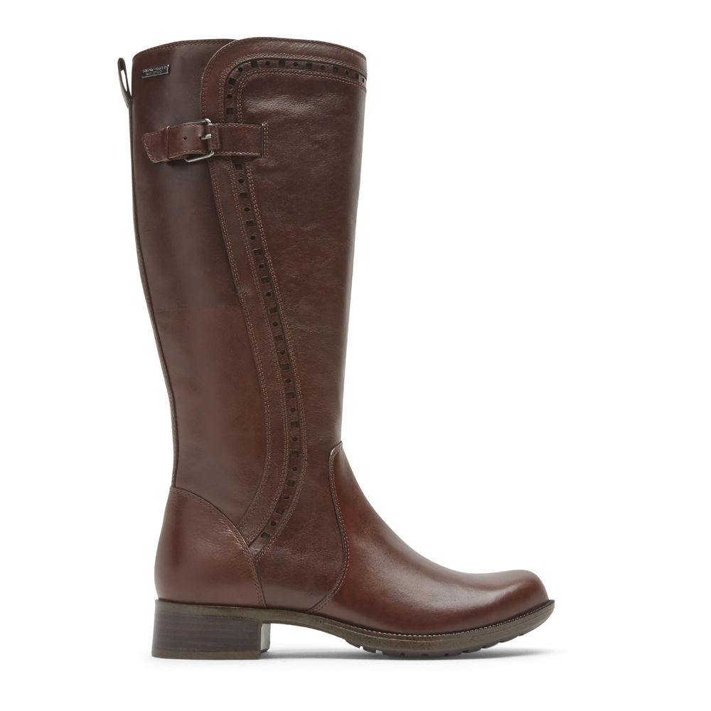 Botas Rockport Mujer Mexico - Copley Waterproof Tall Marrom - OZDMV3627